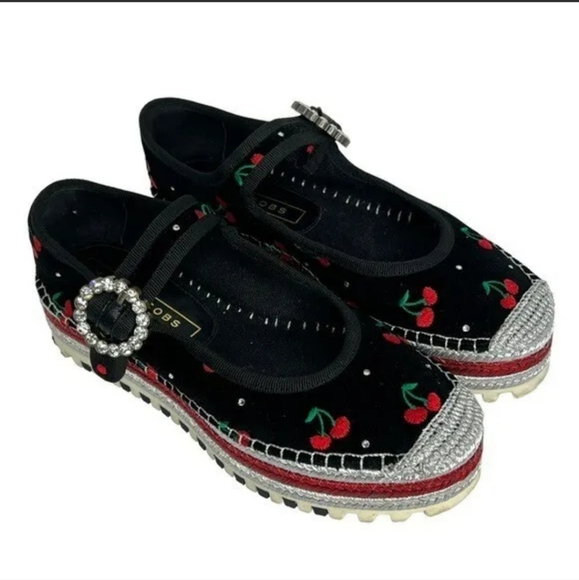 Gucci Black and Red Cherry Espadrilles - Picture 1 of 8